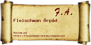 Fleischman Árpád névjegykártya