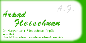 arpad fleischman business card
