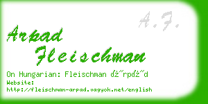 arpad fleischman business card